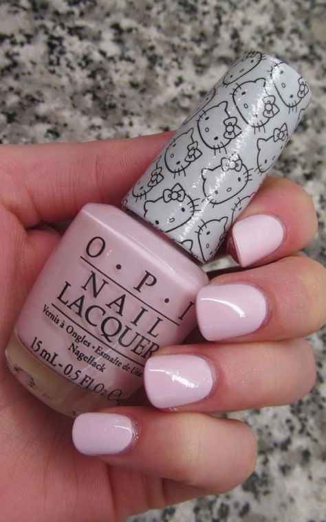 OPI Hello Kitty Collection - Let's Be Friends  Click through for more #nailpolish swatches! Hello Kitty Opi Gel Polish, Opi Pink Nail Polish Shades, Opi Hello Kitty Collection, Hello Kitty Nail Polish, Hello Kitty Opi, Pale Pink Nails, Kitty Nail, Pink Nail Colors, Gel Colors