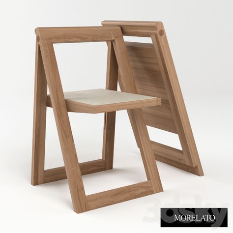 3d models: Chair - Ciak chair Chair Cafe Design, Plastic Chair Design, Wooden Chair Plans, Wooden Folding Chairs, Wooden Living Room, Foldable Furniture, Chair Design Wooden, Chair Design Modern, Convertible Furniture