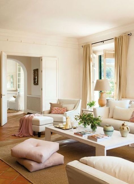 Trend Alert! Terracotta is Back, but is it Timeless? - Maria Killam Terracotta Living Room, Timeless Interior Design, Terracotta Floor, White Furniture, White Houses, White Home Decor, Home Decor Trends, Decor Interior Design, Trending Decor