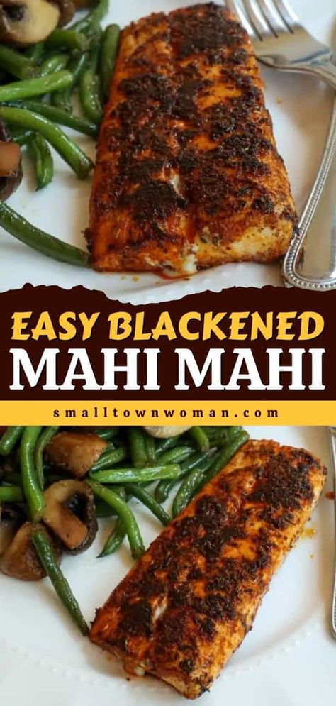 Blackened Mahi Mahi, Mahi Mahi Recipes, Grilled Fish Recipes, Homemade Cajun Seasoning, Cajun Spice, Jo Loves, Blackened Seasoning, Fish Taco, Skillet Recipes