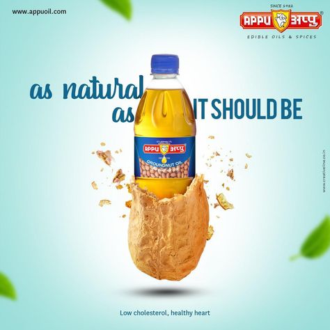 Edible Oil Creative Ads, Groundnut Oil Creative Ads, Cooking Oil Social Media Post, Oil Advertisement, Groundnut Oil, Healthy Cooking Oils, Grocery Ads, Digital Advertising Design, Product Marketing