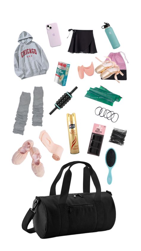 dance bag essentials 🩰💕 #ballet Ballet Bag Essentials, Dance Bag Essentials, Bag Essentials List, Ballet Essentials, Ballet Bag, Ballet Clothes, Ballet School, Essentials List, Dance Bag