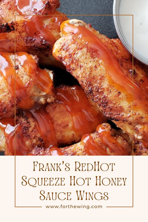 You’ve seen the ads. “You got to Frank it up!” And maybe you thought, “I’m not sure if I should”. Well stop thinking that way. You do need to Frank it up. And make yourself some Frank’s RedHot Squeeze Hot Honey sauce wings. Oh yeah, it’s a bit sweet. But not crazy sweet. You get that wonderful wild honey taste. And of course a bit of that classic Frank’s sauce flavor and heat. It’s the perfect balance of heat and sweet in every bite! Franks Wing Sauce, Sweet Heat Wing Sauce, Hot Honey Wing Sauce, Hot Wings Sauce Recipe, Franks Hot Sauce Chicken, Hot Wing Sauce Recipe, Hot Honey Sauce, Chicken Franks, Hot Wing Sauces