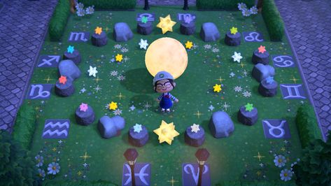 my DA: DA-6037-9117-4428 Animal Crossing Zodiac Garden, Acnh Zodiac Garden, Acnh Rock Garden, Animal Crossing Rock Garden, Garden Animal Crossing, Diy Island, Fireworks Design, Space Animals, Paw Patrol Toys