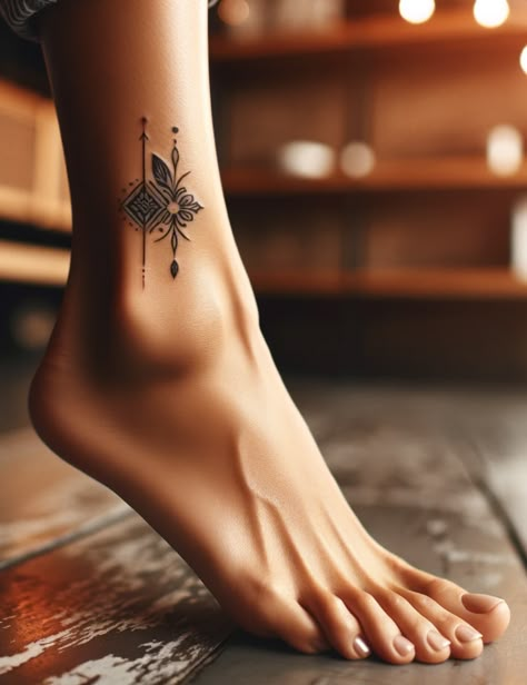 Ankle Mandala Tattoo, Tattoo Ideas For Leg, Leg Tattoo Design, Ankle Tats, Mandala Foot Tattoo, Butterfly Ankle Tattoos, Tattoos Leg, Cute Ankle Tattoos, Tattoos Tiny