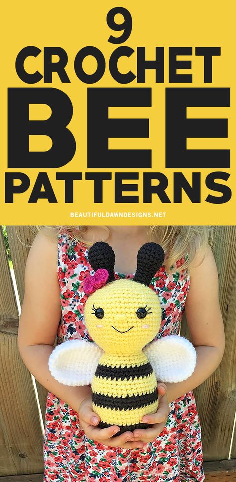 Crochet Bee Pillow Pattern Free, Bubble Bee Crochet Pattern Free, Crochet Stuffed Bee, Honey Bee Crochet Patterns Free, Crochet Bee Pillow, Crochet Bumblebee Pattern Free, Crocheted Bee Patterns, Crochet Bee Plush, Bumblebee Crochet Pattern Free