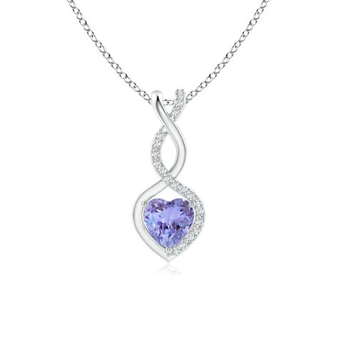 (Promoted) ANGARA Natural Tanzanite Infinity Heart Pendant Necklace with Diamonds in Sterling Silver/14K Solid Gold/Platinum for Women, Girls with 18" Chain | December Birthstone Jewelry Gift for Her |Wedding Anniversary Engagement (As an Amazon Associate I earn from qualifying purchases) #tanzanitejewelryset Best Necklace, Necklace With Diamonds, Pendants For Women, Tanzanite Jewelry, March Birthstone Jewelry, Infinity Pendant, Aquamarine Pendant, Infinity Heart, Diamond Pendants