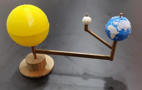 Sun - Earth - Moon system by luisman. Earths Rotation Activities, Earth Around The Sun, Sun Earth Moon, Earth Moon Sun, Solar System Projects For Kids, Earth Sun And Moon, Space Activities For Kids, Earth Projects, Earths Rotation