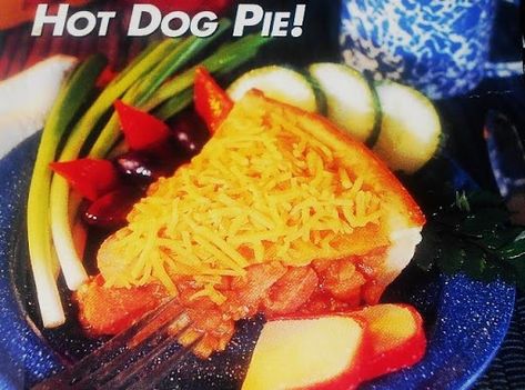 HOT DOG BEAN PIE...A QUICK & EASY SURPRISE Bean Pie, Just A Pinch Recipes, Cheese Topping, Just A Pinch, Old Recipes, Pie Plate, Recipe Box, Main Course, Casseroles