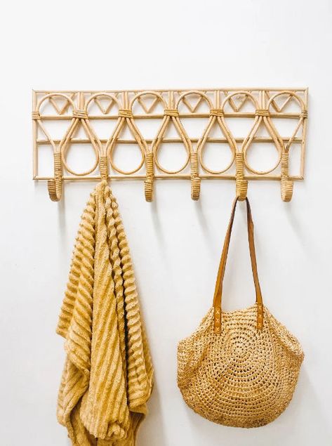 Rattan Bathroom Decor, Rattan Hooks, Rattan Organizer, Wall Pegs, Hanging Rattan, Bathroom Tool, Baby Room Organization, Purse Hanger, Towel Rod