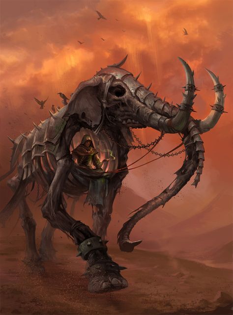 ArtStation - Necromancer mount Monster Elephant, Elephant Monster, Animated Elephant, Fantasy Elephant, Fantasy Undead, Elephant Graveyard, Fantasy Mounts, Creature Fantasy, Fantasy Beasts