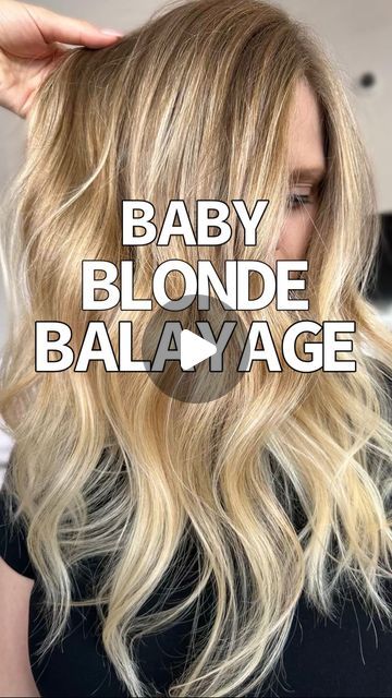 Adina Pignatare | BALAYAGE | HAIR VIDEOS | EDUCATOR on Instagram: "Baby Blonde Balayage 👌🏼 that sunkissed blonde look  No matter what I always start with #metaldetox - all you have to do is mist it on in sections on dry hair. If you’ve never experienced a chemical reaction consider yourself lucky. This spray will create a safe canvas for you to color on top of.. think of it as insurance.   I used #blondstudio 8 by @lorealpro with 40volume. I like my ratio 1 scoop to 1.5oz of developer. I glossed with #dialight 10.32   #babyblondehighlights #balayageeducation #balayagevideos #haired #haireducation #lowmaintenancehair #balayageblonde #blondehairgoals #btcreelquickie" Baby Blonde Balayage, Balayage Hair Videos, Sunkissed Blonde, Baby Blonde Hair, Baby Blonde, Blonde Hair Goals, Blonde Gif, Dimensional Blonde, Chemical Reaction