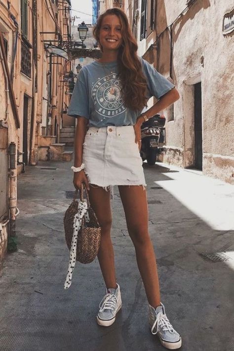 Summer Outfits Women 30s, Summer Outfit For Teen Girls, Rok Mini, Simple Summer Outfits, Summer Outfits For Teens, Cute Spring Outfits, Traje Casual, Trendy Summer Outfits, Outfit Trends