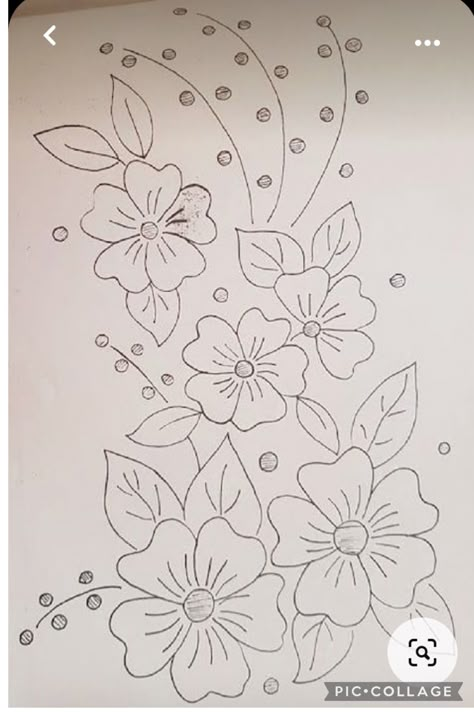 Hand Embroidery Patterns Flowers Drawings, Flower Embroidery Designs Drawings, Flower Pattern Drawing, Hand Embroidery Patterns Flowers, Floral Embroidery Patterns, Hand Embroidery Videos, Border Embroidery Designs, Handmade Embroidery Designs, Bead Embroidery Patterns