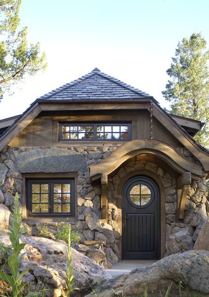 11 Beautifully Designed Tiny Houses Tiny Guest House, Small Stone House, Casa Hobbit, Tudor Cottage, Stone Cottages, Mountain Cottage, Cottage Cabin, Hobbit House, Guest Cottage