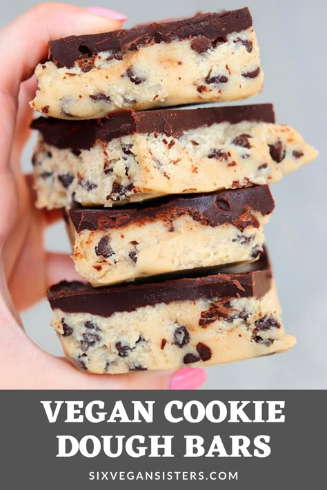 Vegan Dough, Cookie Dough Vegan, Patisserie Vegan, Smoothies Vegan, Cookie Dough Bars, Vegan Cookie, Vegan Baking Recipes, Vegan Cookie Dough, Vegan Bar