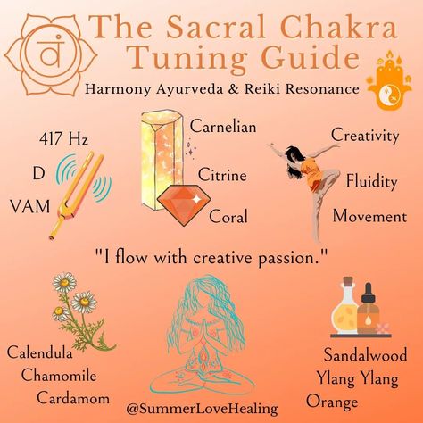 Chakra For Beginners, Sacral Chakra Healing, Chakra Chart, Kundalini Meditation, Chakra Healing Meditation, The Sacral Chakra, Chakra Health, Womb Healing, Ayurvedic Healing