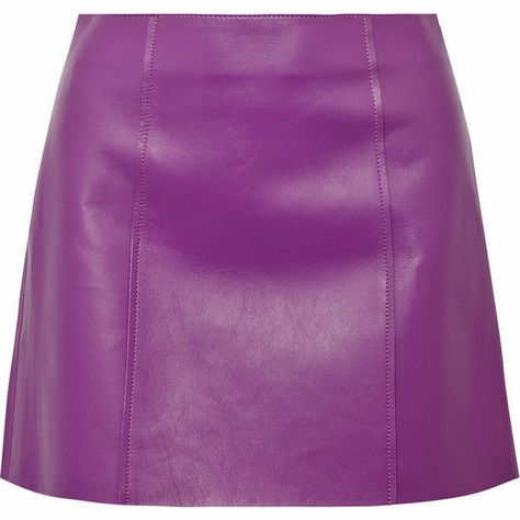 Purple Leather Skirt, Purple Skirt Outfit, Alexander Wang Skirt, Purple Clothes, Clothes Skirts, Short Leather Skirts, Leather Miniskirt, Cl Fashion, Skirts Short