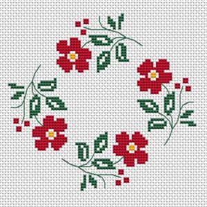 Cross Stitch Designs Cross Stitch Designs Flowers, Wreath Cross Stitch Pattern, Wreath Cross Stitch, Flower Cross Stitch Pattern, Cross Stitch Flower, Wreath Cross, Flower Cross Stitch, Flowers Wreath, Nature Cross Stitch