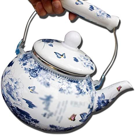 Kettle Enamel Kettle Large Capacity Kettle Creative Open Flame Heating Chinese Style Teapot With Ergonomic Handle (2.5L /84.5OZ) Warm gift Enamel Kettle, Gooseneck Kettle, Teapot Design, Whistling Tea Kettle, Induction Stove, Tea Kettles, Sea To Summit, Steeped Tea, Canned Heat