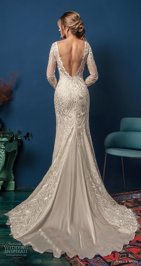 The Princess Bride, Wedding Dress Gallery, Western Wedding Dresses, Backless Wedding, Gorgeous Wedding Dress, Romantic Lace, Lace Mermaid Wedding Dress, Long Sleeve Wedding, Backless Wedding Dress