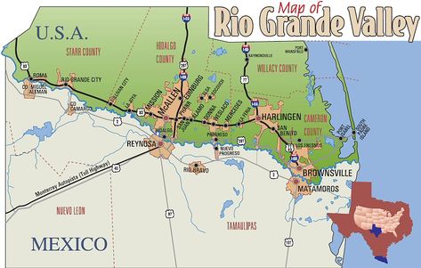 Rio Grande Valley Texas, Texas Mexico Border, Visit Texas, Map Projects, Rio Grande Valley, Texas Map, County Map, City State, Rio Grande