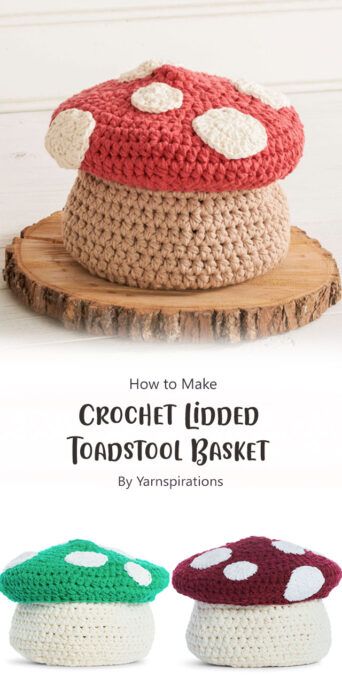 Mushroom Patterns, Crochet Free Patterns, Crochet Basket Pattern Free, Crochet Storage Baskets, Crochet Fairy, Crochet Storage, Crochet Mushroom, Crochet Design Pattern, Crochet Clothes For Women