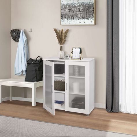 Accent Storage Cabinet, Sideboard Buffet (White) - Bed Bath & Beyond - 39559419 Accent Storage Cabinet, Accent Chests And Cabinets, Accent Storage, Wooden Cabinet, Glass Making, Curio Cabinet, Accent Doors, Wooden Cabinets, Cupboard Storage