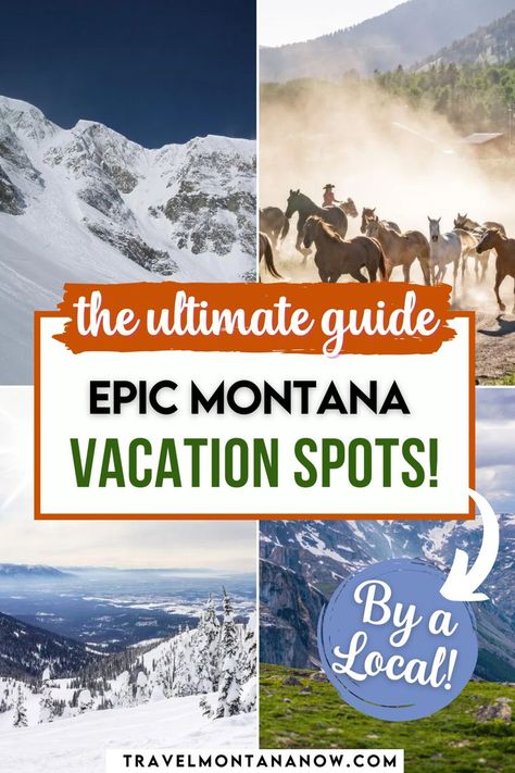 Get ready to experience Montana’s most epic vacation destinations, where breathtaking scenery and outdoor adventure await! This guide highlights must-visit spots across the state, from the iconic peaks of Glacier National Park and Yellowstone’s geothermal wonders to hidden gems like Flathead Lake and the charming town of Whitefish. Whether you’re into hiking, wildlife spotting, or exploring historic sites, these Montana destinations offer unforgettable experiences. Montana In May, Montana Family Vacation, Montana Travel Guide, Montana Winter, Visit Montana, Montana National Parks, Montana Vacation, Montana Travel, Flathead Lake