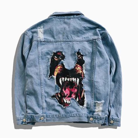 Denim Jacket Male, Denim Jacket Diy, Hip Hop Style Men, Mode Harajuku, Streetwear Coat, Casual Denim Jacket, Jean Jacket Men, Cheap Jacket, Distressed Jean Jacket