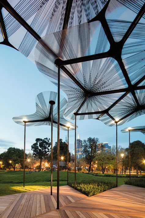 Amanda Levete, Glass Pavilion, Canopy Architecture, Urban Landscape Design, Architecture Concept Diagram, Areas Verdes, Canopy Design, Giant Flowers, Shade Structure