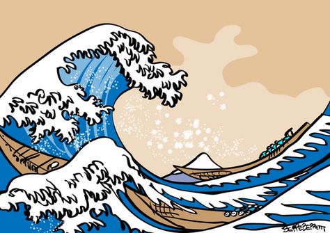 Hokusai Great Wave, Great Wave, Art Drawing, Cartoon Drawings, Art Drawings, Drawings, Quick Saves, Art