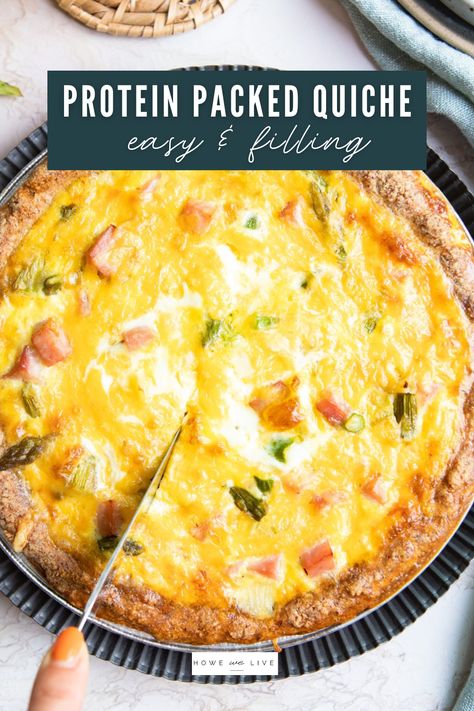 Elevate your mealtime with this classic ham and asparagus quiche, a culinary masterpiece that can be tailored to your taste with a store-bought or low-carb homemade crust. Light yet hearty, it's a buttery, savory delight that's high in protein (and optionally low-carb). The secret to perfection lies in the cooking method - roasting or air frying, for an extra layer of deliciousness. Don't forget to sprinkle in those crispy bacon bits for an unforgettable taste experience! High Protein Ham Recipes, High Protein Quiche Recipes, High Protein Quiche, Ham And Asparagus Quiche, Protein Quiche, No Crust Quiche, Ham And Asparagus, Asparagus Quiche Recipes, 2024 Health