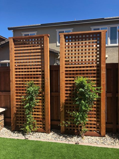 Lattice Panel Outdoor | Etsy Lattice Ideas, Lattice Fence Panels, Backyard Trellis, Cheap Privacy Fence, Privacy Fence Landscaping, Garden Swings, Yard Privacy, Patio Screen, Privacy Planter