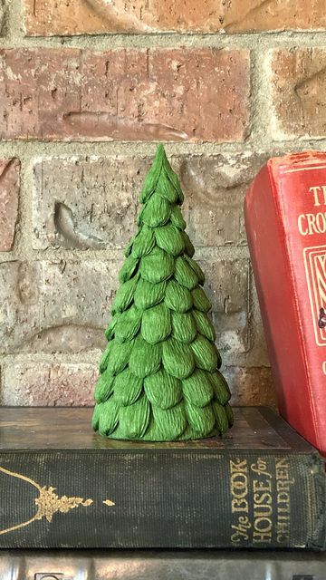 Crepe Paper Christmas, Paper Tree, June 22, Crepe Paper, Christmas In July, Xmas Tree, Diy Christmas, Christmas Decor Diy, Paper Art