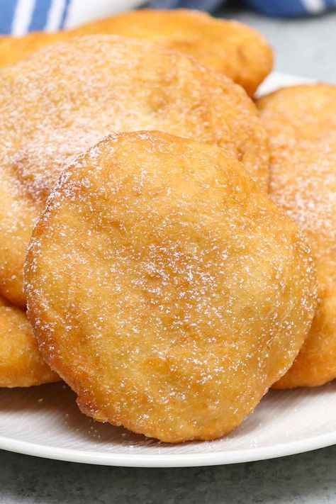 Easy Fried Dough Recipe - IzzyCooking How To Make Fried Dough At Home, How To Make Fried Dough, Chinese Fried Dough, Fried Dough Recipe Easy, Fried Dough Recipe, Fried Dough Recipes, Chicken Tempura, Fried Bread Recipe, Sweet Fries