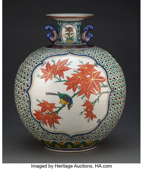 A Japanese Ko-Kutani Porcelain Vase. Marks: five-character mark . | Lot #78312 | Heritage Auctions Kutani Porcelain, Porcelain Vase, 11 Inches, Porcelain, Vase, Ceramics, Home Decor, Kos, Home Décor