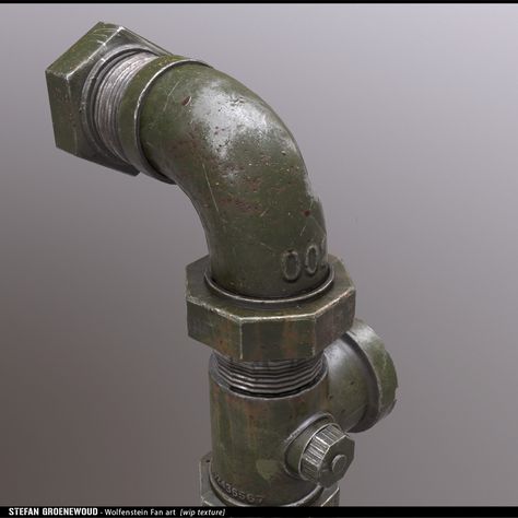 ArtStation - Wolfenstein Fan art, Stefan Groenewoud Steampunk Industrial Concept Art, Steampunk Tools Art, Industrial Props, Industrial Pipes Factory, Cube World, Gas Pipe, Old Blood, Game Textures, Hard Surface Modeling