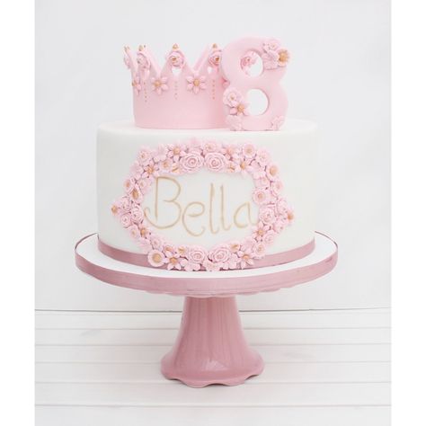 27+ Pretty Picture of Princess Birthday Cake - davemelillo.com Birthday Cake 27, Crown Birthday Cake, Birthday Cake Pink, Castle Birthday Cakes, Pink Desserts, Birthday Cake With Flowers, Cake White, Princess Birthday Cake, Crown Birthday