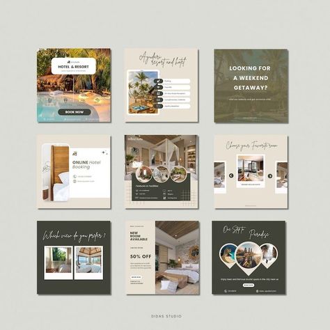 Social Media | Beach Hotel and Resort Instagram Posts, Resort Instagram Posts, Property Social Media Instagram Templates, Airbnb, Travel, Tourist Marketing - Etsy Mongolia #socialmedia, #socialmedia_template Property Social Media, Hotel Marketing Design, Beach Resort Design, Frame House Plans, Hotel Marketing, Social Campaign, Hotel And Resort, A Frame House Plans, Resort Look