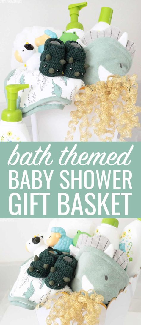 Put together a bathtime baby shower gift basket next time you're going to celebrate a new baby! This is a fun, easy, and practical baby shower gift. Baby Bath Gift Basket Ideas, Baby Bath Gift Basket, Baby Bathtub Gift Basket, Baby Shower Bath Tub Gift Basket, Bathtub Baby Shower Gift, Baby Bath Tub Gift Basket, Bathtub Gifts, Baby Bath Items, Baby Bath Gift