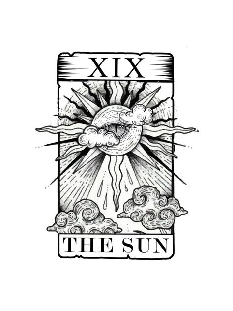 Kartu Tarot, The Sun Tarot Card, Engraving Tattoo, Tarot Card Tattoo, Tarot Tattoo, African Tattoo, Card Tattoo Designs, Bestie Tattoo, Circle Tattoos