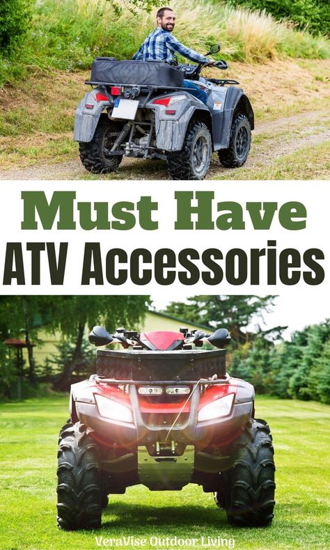 Atv Diy Accessories, Side By Side Atv Accessories, Utv Accessories Diy, Atv Trailer Ideas, Utv Camping, 4 Wheeler Accessories, Atv Helmets, Four Wheeler Accessories, What To Wear Camping