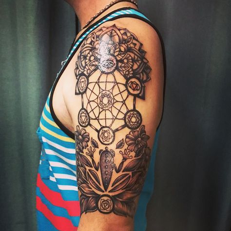 Kambo Frog Tattoo, Kambo Tattoo, Kambo Frog, Metatron's Cube, Chakra Tattoo, Mother Nature Tattoos, Frog Tattoos, Sacred Geometry Tattoo, Lotus Mandala