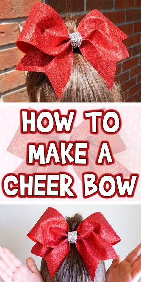 How to Make a Cheer Bow Cheer Bow Diy, Diy Cheer Bows, Make Cheer Bows, Cheer Bows Diy, Cheer Hair Bows, Bow Diy, Cheerleading Bows, Big Hair Bows, Cheer Hair