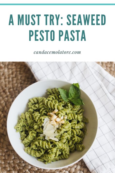 Seaweed Pasta, Rigatoni Pasta Recipes, Penne Pesto, Seaweed Recipes, Penne Noodles, Shell Pasta Recipes, Pesto Pasta Recipes, Vegetarian Pasta Recipes, Noodle Recipe