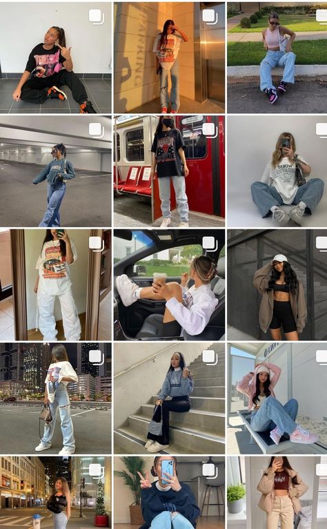 Street Wear Instagram Feed, Streetwear Ig Feed, Streetwear Instagram Feed, Ig Poses, Woman Streetwear, Street Syle, Instagram Baddie, Instagram Feeds, Fotos Aesthetic