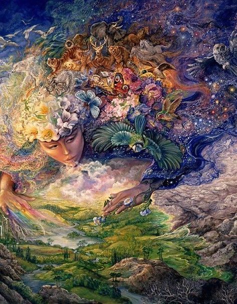 Gaia Goddess Art, Gaia Goddess, Josephine Wall, Spiritual Artwork, Fantasy Paintings, Universe Art, Goddess Art, Art Academy, Find Color