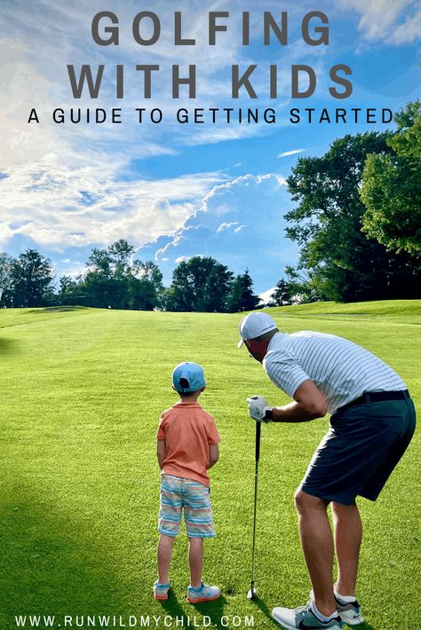 Golfing with Kids - A Complete Guide to Getting Started Golfing with Kids. Everything you need to know: best golf clubs for kids, tips for practicing, what should be in your golf bag, how to dress, tips for going to the golf course, other ways to play golf, etc. #golf #golfingwithkids #familyactivities #sportsforkids #outdooractivities #golfingwithkids #summergolf #teetime Clubs For Kids, Family Golf, Outdoorsy Kids, Golf Camp, Golf Aesthetic, Dress Tips, Golf Mom, Best Golf Clubs, Summer Fun For Kids