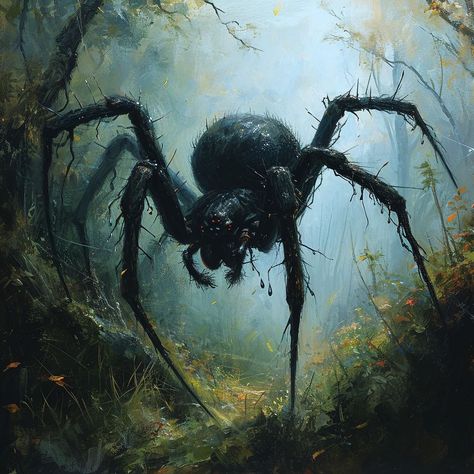 Fantasy Spider Art, Giant Spider Art, Fantasy Spider, Cirith Ungol, Spider Monster, Giant Spiders, Beast Art, Art Supplies List, Big Spiders